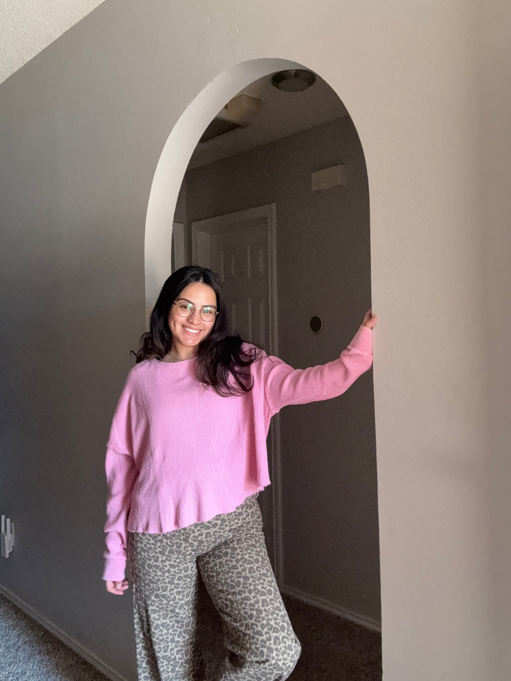 Heather Waffle Knit Top