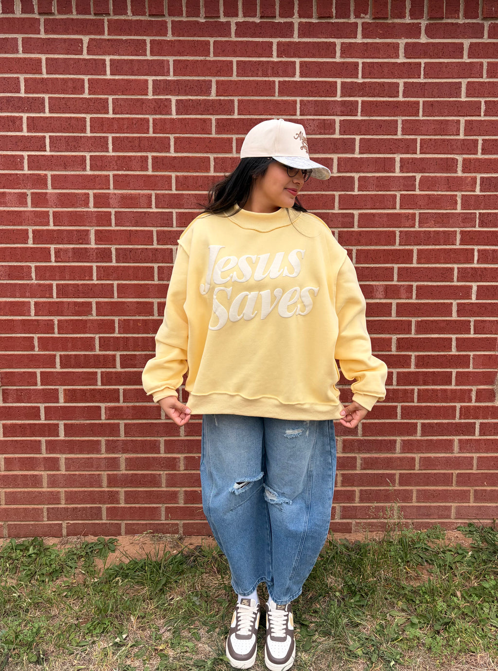 Jesus Saves mockneck