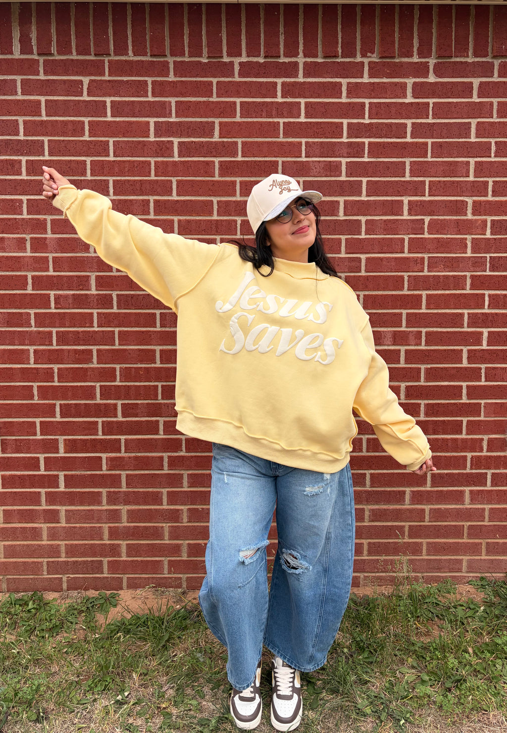 Jesus Saves mockneck