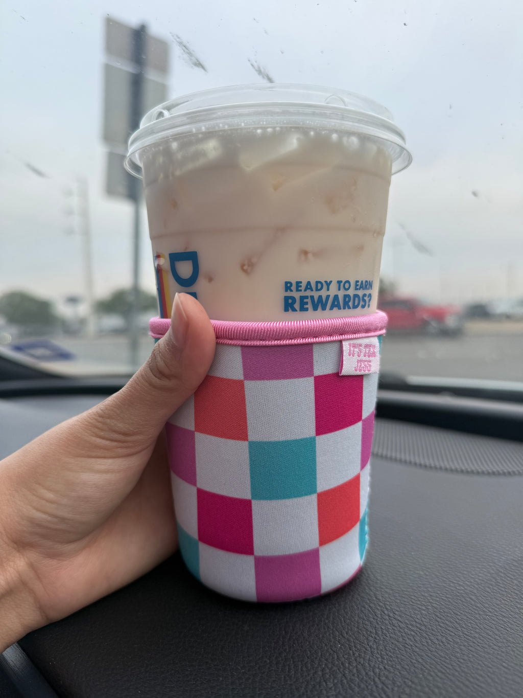 Katelyn Checked Iced Drink Sleeve