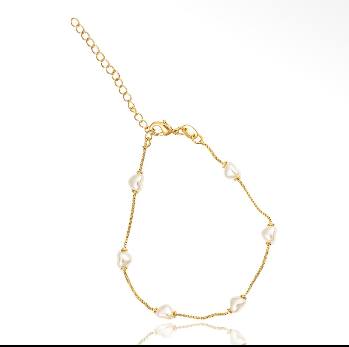 Heart Shaped Pearl Bracelet