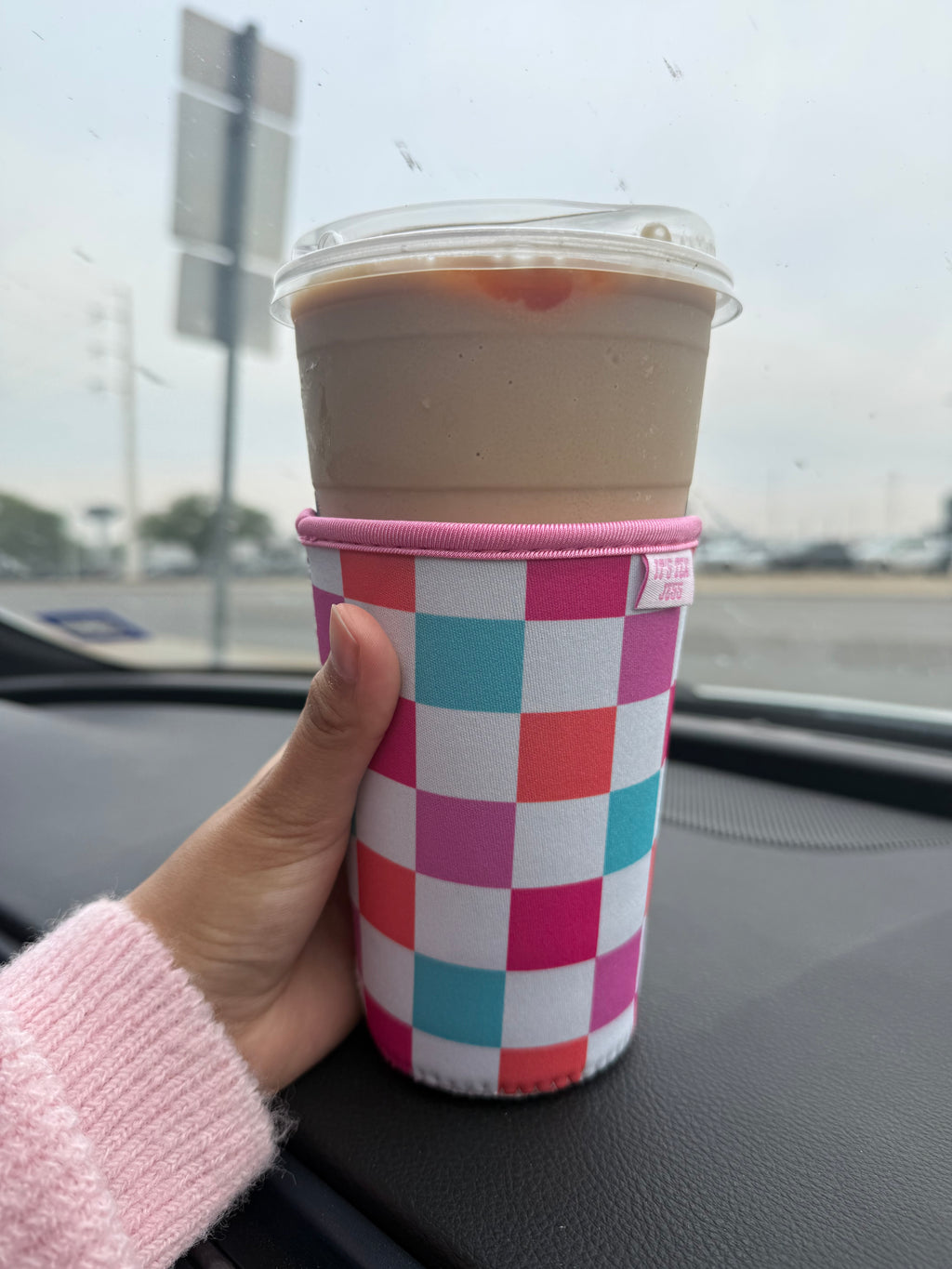 Katelyn Checked Iced Drink Sleeve